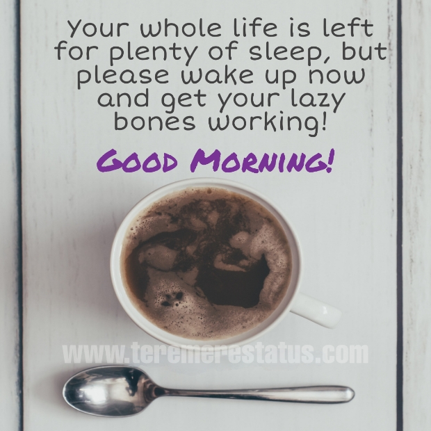 Coffee Cup with Spoon aand written with Good Morning Quotes 