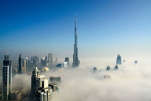 Foggy morning in Dubai downtown.